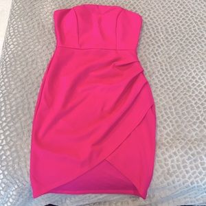 Sexy hot pink mini dress